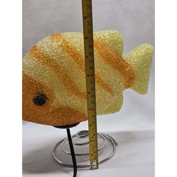 Yellow and Orange Melted popcorn Fish Lamp- Y2K Retro Room Decor - Picture 11 of 13